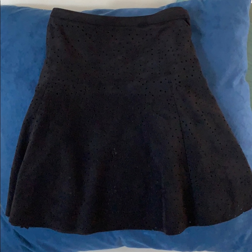 Black short suede like skirt